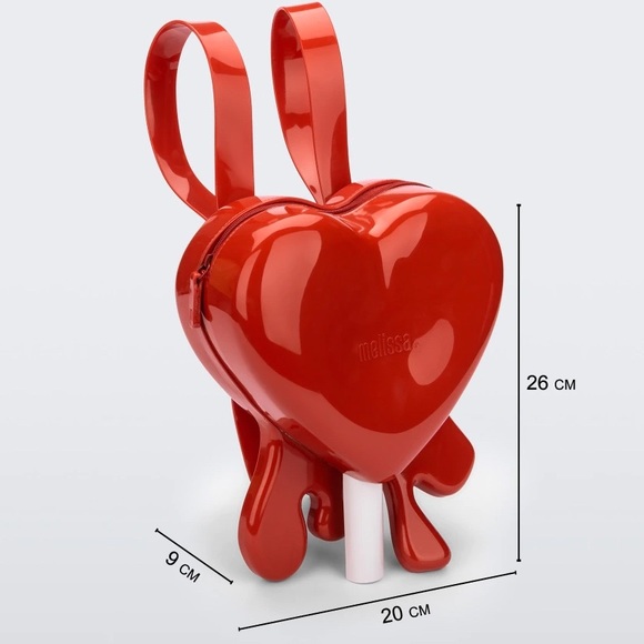 Mini Melissa Bag Jelly Pop Melting Heart Red - Picture 11 of 11